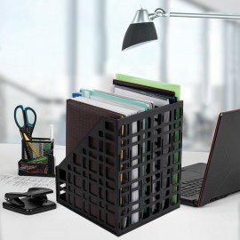 Лоток вертикальный для бумаг BRAUBERG ULTRA, 240 мм, 6 отделений, сетчатый, сборный, черный, 238251