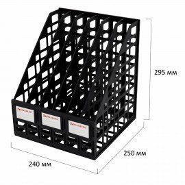 Лоток вертикальный для бумаг BRAUBERG ULTRA, 240 мм, 6 отделений, сетчатый, сборный, черный, 238251