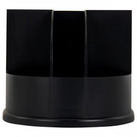 Подставка-органайзер BRAUBERG ULTRA, 132х122х108 мм, 5 отделений, черная, 238256