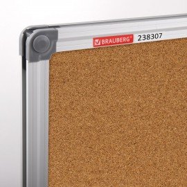 Доска пробковая для объявлений 45х60 см, алюминиевая рамка, BRAUBERG Extra, 238307