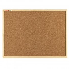 Доска пробковая для объявлений 45х60 см, деревянная рамка, BRAUBERG Wood, 238310