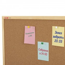 Доска пробковая для объявлений 45х60 см, деревянная рамка, BRAUBERG Wood, 238310