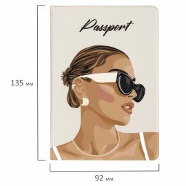Обложка для паспорта "Cool Mix", два кармана, 10 дизайнов ассорти, цветной принт, ПВХ, STAFF, 238340