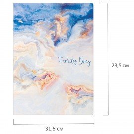 Папка-органайзер семейная для 4-х комплектов документов "Marble 2", А4, цветной принт, STAFF, 238341