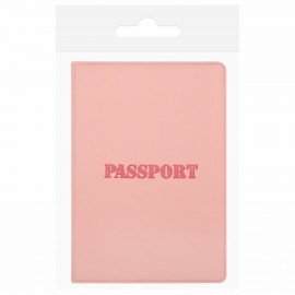 Обложка для паспорта, мягкий полиуретан, "PASSPORT", нежно-розовая, STAFF, 238403