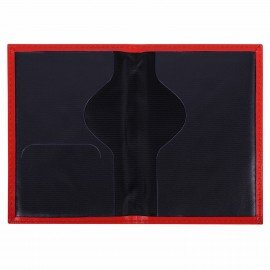 Обложка для паспорта экокожа, мягкая вставка изолон, "PASSPORT", красная, STAFF "Profit", 238408