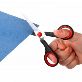 Ножницы BRAUBERG SOFT GRIP НАБОР 5 штук (140, 170, 190, 220, 240 мм), эргономичные черно-красные ручки, ВЫГОДНАЯ УПАКОВКА, 238410