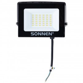Прожектор светодиодный 30Вт, 6500К, 2400Лм, IP65, 146x98x26мм, черный, SONNEN, 238413