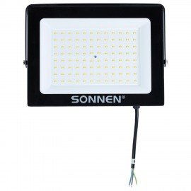 Прожектор светодиодный 100Вт, 6500К, 8000Лм, IP65, 250x178x27мм, черный, SONNEN, 238415