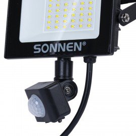 Прожектор светодиодный с датчиком движения 20Вт, 6500К, 1600Лм, IP65,122х146х51мм, черный, SONNEN, 238416