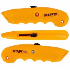 Нож универсальный мощный STAFF PRO, автофиксатор с 3 положениями, ABS-пластик, 238733