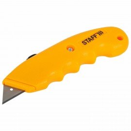 Нож универсальный мощный STAFF PRO, автофиксатор с 3 положениями, ABS-пластик, 238733