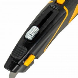 Нож универсальный мощный цинковый BRAUBERG METALLIC PRO, автофиксатор, резиновые вставки, 238738