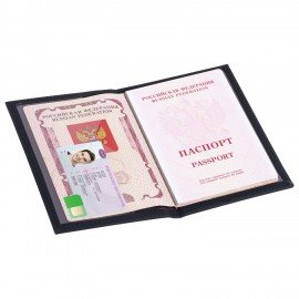 Обложка для паспорта "Passport map", экокожа soft touch, черная, STAFF, 238760