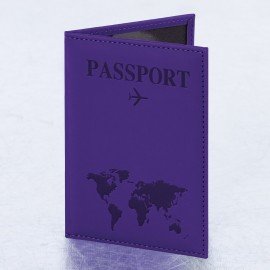 Обложка для паспорта "Passport map", экокожа soft touch, фиолетовая, STAFF, 238762
