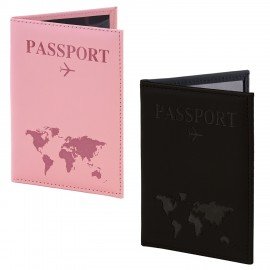 Обложка для паспорта НАБОР 2 штуки, экокожа soft touch, черная/нежно-розовая, STAFF, 238766