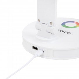 Настольная лампа светильник ночник SONNEN RG-001, LED, 6 Вт, 3 режима, RGB подсветка, белый, 238774