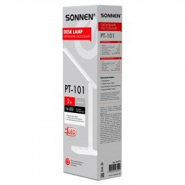 Настольная лампа светильник беспроводная SONNEN PT-101, USB, LED, 2 Вт, 3 режима, белый, 238776