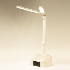 Настольная лампа светильник беспроводная SONNEN PT-201, органайзер, USB, LED, 5 Вт, 3 режима, белый, 238781