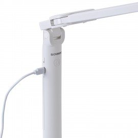 Настольная лампа светильник беспроводная SONNEN PT-201, органайзер, USB, LED, 5 Вт, 3 режима, белый, 238781