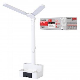 Настольная лампа светильник беспроводная SONNEN PT-201, органайзер, USB, LED, 5 Вт, 3 режима, белый, 238781