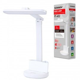 Настольная лампа светильник беспроводная SONNEN PT-402, органайзер, USB, LED, 3 Вт, 3 режима, 238782