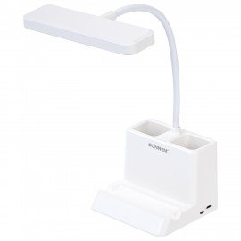 Настольная лампа светильник беспроводная SONNEN PT-302, органайзер, USB, LED, 3 Вт, 3 режима, 238783