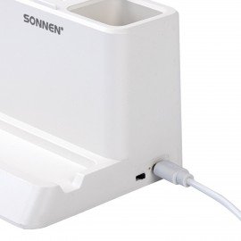 Настольная лампа светильник беспроводная SONNEN PT-302, органайзер, USB, LED, 3 Вт, 3 режима, 238783