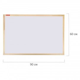 Доска магнитно-маркерная 60х90 см, деревянная рамка, BRAUBERG Standard, 238796