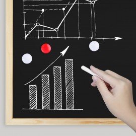 Доска для мела магнитная 45х60 см, черная, деревянная рамка, BRAUBERG Standard, 238802