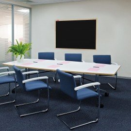 Доска для мела магнитная 60х90 см, черная, деревянная рамка, BRAUBERG Standard, 238804