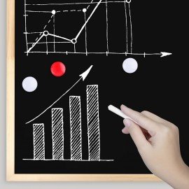 Доска для мела магнитная 60х90 см, черная, деревянная рамка, BRAUBERG Standard, 238804