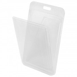 Бейдж вертикальный (85х54 мм), прозрачный, ЗАЩИТА ОТ ВЛАГИ И ПЫЛИ, BRAUBERG EXTRA, 238806