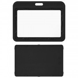 Бейдж горизонтальный (54х85 мм), черный, МАТОВАЯ ПОВЕРХНОСТЬ, BRAUBERG EXTRA, 238819