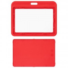 Бейдж горизонтальный (54х85 мм), красный, МАТОВАЯ ПОВЕРХНОСТЬ, BRAUBERG EXTRA, 238820