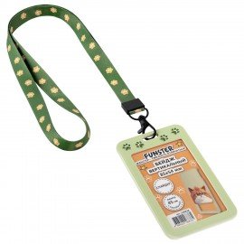 Бейдж вертикальный с 3D печатью "Котик" (85х54 мм), лента 45 см, СЛАЙДЕР, FUNSTER, 238828