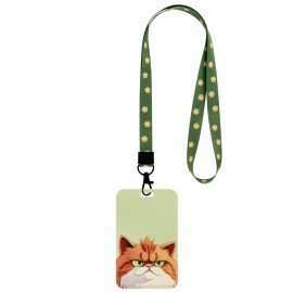 Бейдж вертикальный с 3D печатью "Котик" (85х54 мм), лента 45 см, СЛАЙДЕР, FUNSTER, 238828