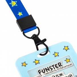 Бейдж вертикальный с 3D печатью "Капибара" (85х54 мм), лента 45 см, СЛАЙДЕР, FUNSTER, 238829