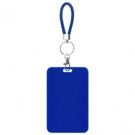 Бейдж вертикальный (85х54 мм), петля с карабином, СЛАЙДЕР, синий, BRAUBERG EXTRA, 238836