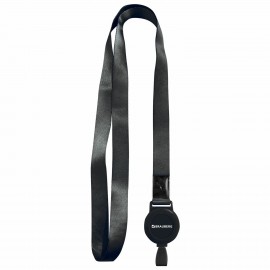 Держатель-рулетка для бейджей 70 см, с лентой 45 см, черный, BRAUBERG EXTRA, 238838