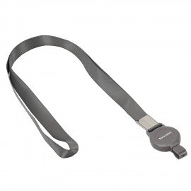 Держатель-рулетка для бейджей 70 см, с лентой 45 см, серый, BRAUBERG EXTRA, 238839