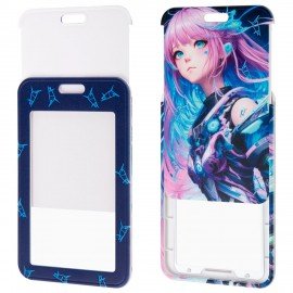 Бейдж вертикальный с 3D печатью "Аниме" (85х54 мм), с рулеткой, СЛАЙДЕР, FUNSTER, 238840