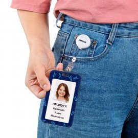 Бейдж вертикальный с 3D печатью "Аниме" (85х54 мм), с рулеткой, СЛАЙДЕР, FUNSTER, 238840