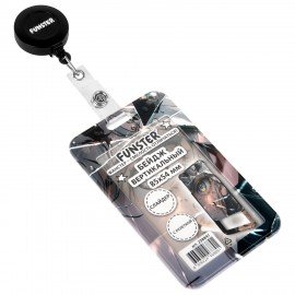 Бейдж вертикальный с 3D печатью "Отражение" (85х54 мм), с рулеткой, СЛАЙДЕР, FUNSTER, 238841