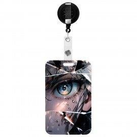 Бейдж вертикальный с 3D печатью "Отражение" (85х54 мм), с рулеткой, СЛАЙДЕР, FUNSTER, 238841