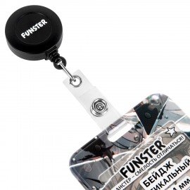 Бейдж вертикальный с 3D печатью "Отражение" (85х54 мм), с рулеткой, СЛАЙДЕР, FUNSTER, 238841