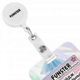 Бейдж вертикальный с 3D печатью "Pastel grade"(85х54 мм), с рулеткой, СЛАЙДЕР, FUNSTER, 238842