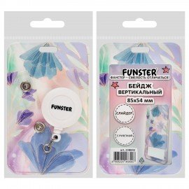 Бейдж вертикальный с 3D печатью "Pastel grade"(85х54 мм), с рулеткой, СЛАЙДЕР, FUNSTER, 238842