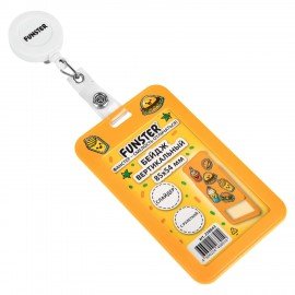 Бейдж вертикальный с 3D печатью "Street food" (85х54 мм), с рулеткой, СЛАЙДЕР, FUNSTER, 238843