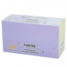 Ножницы FUNSTER (ФАНСТЕР) 130 мм, фигурные ручки ЛЕДЕНЦЫ из ABS пластика, в дисплее, 238853